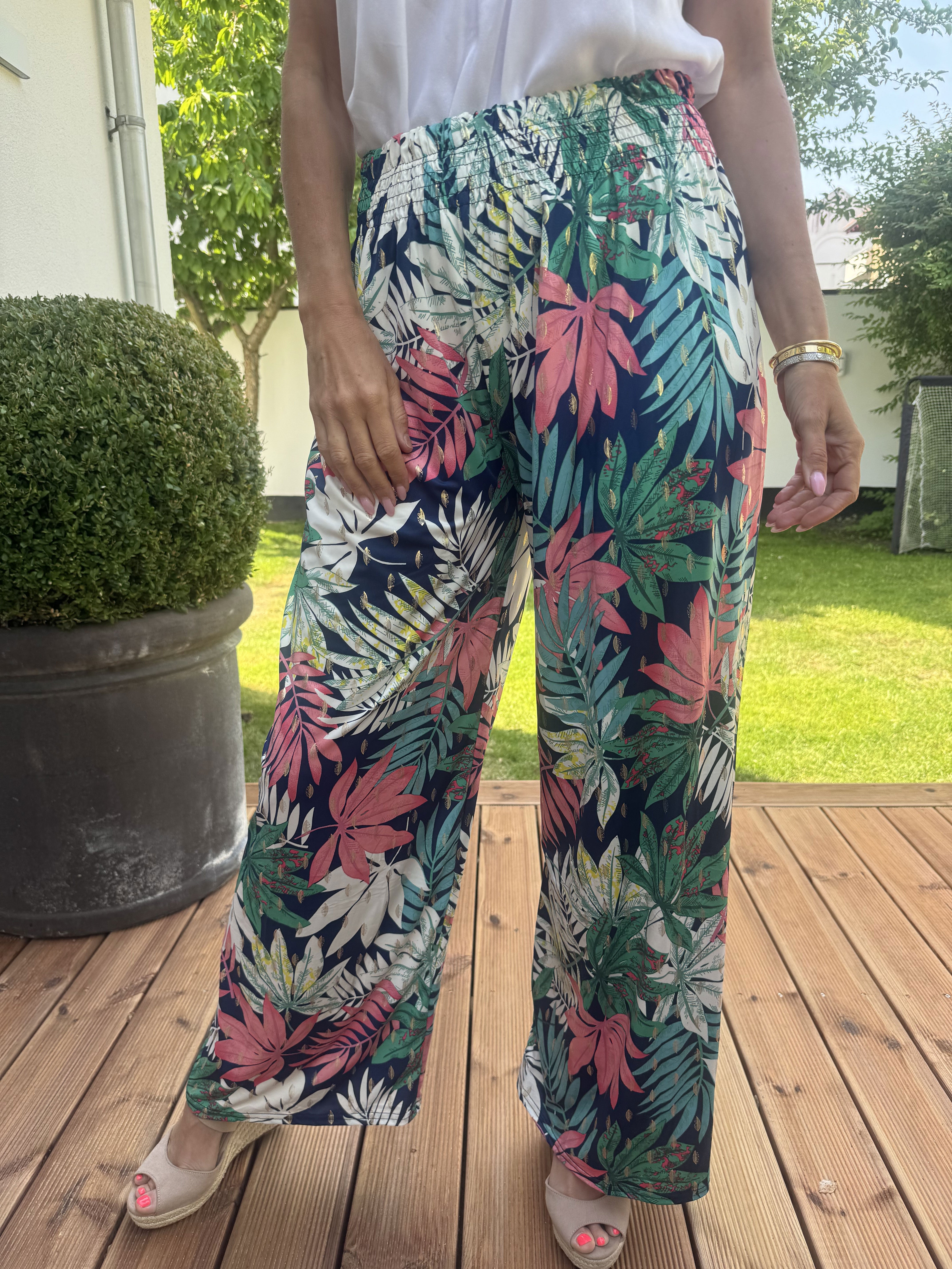 Pams Leaf Pants - Lækkert elastisk stof, som er krølfrit